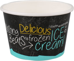 Cup - IJscup - Karton + PE - 200ml - 8oz - Ø 95mm - 62mm - blauw/zwart - sleeve met 50 stuks