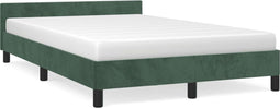 vidaXL - Bedframe - zonder - matras - 120x190 - cm - fluweel - donkergroen