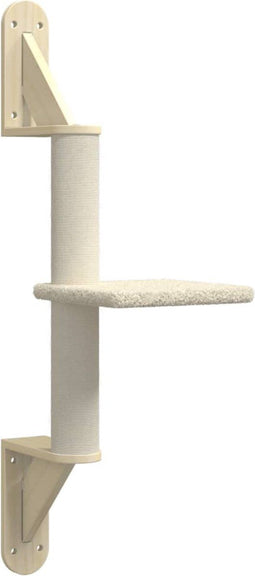 vidaXL - Kattenmeubel - wandgemonteerd - met - krabpaal - 85,5 - cm - crèmekleurig