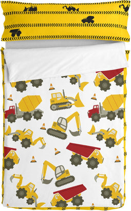 Gewatteerd beddengoed met ritssluiting HappyFriday Mr Fox Machinery Multicolour 105 x 200 cm