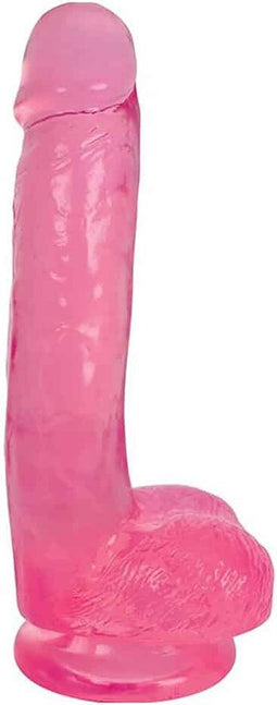 Curve Toys Slim Stick Cherry Ice - Dildo met ballen - 18 cm pink
