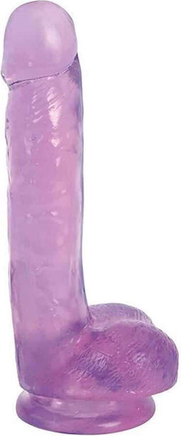 Curve Toys Slim Stick Grape Ice - Dildo met ballen - 18 cm purple