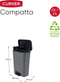 Curver Compatta Duo Prullenbak 23L+23L - Grijs/Zwart