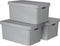 Curver Opbergbox met deksel Infinity - 3 stuks - 45L - Grijs