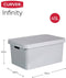 Curver Opbergbox met deksel Infinity - 3 stuks - 45L - Grijs