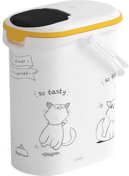 Curver Voedselcontainer Kat - 10L - 4KG - 19x30x35cm - Wit/Geel/Zwart