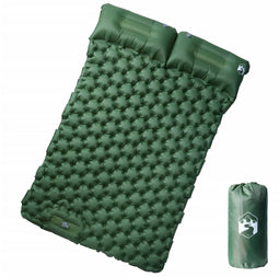 vidaXL - Kampeermatras - met - kussens - zelfopblazend - 2-persoons - groen