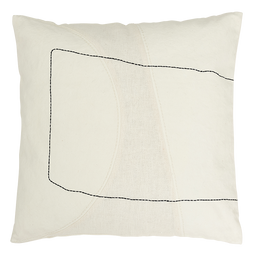 Cushion Ricamare Off White White / Cotton canvas/linen