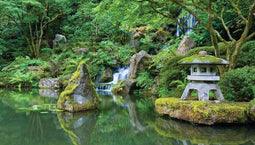 Customize-it - Japanse tuin 130x70cm Tuinschilderij