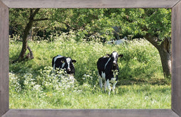 Customize-it - lijst hout fl.kruid koe 140x90cm Tuindoek