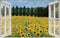 Customize-it - Raam Zonnebloem 140x90cm Tuindoek