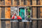 Customize-it - Scooter rood 70x50cm Tuinschilderij