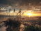 Customize-it - Strand avond 70x50cm Tuinschilderij
