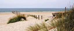 Customize-it - Strand bootje 130x50cm Tuinschilderij