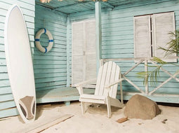 Customize-it - Strandhut 70x50cm Tuinschilderij