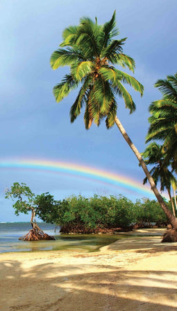 Customize-it - Tropen regenboog 70x130cm Tuinschilderij