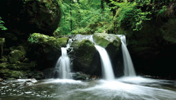 Customize-it - Waterval groen 130x70cm Tuinschilderij