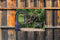 Customize-it - Witte bank 70x50cm Tuinschilderij