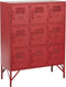 J-Line kast 9 Laden - metaal - rood