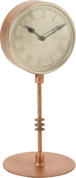 J-Line klok op voet - metaal - koper - Ø 17 cm
