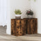 vidaXL - Plantenstandaards - 2 - st - 20x20x30 - cm - bewerkt - hout - gerookt - eiken