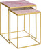 Mica Decorations Aaron - Bijzettafel - Set van 2 - Minimalistisch design - Roze (2 stuks)