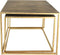 Vierkante Salontafel - 55x55x42/50x50x37 cm - Antiek goud - Metaal - Set van 2