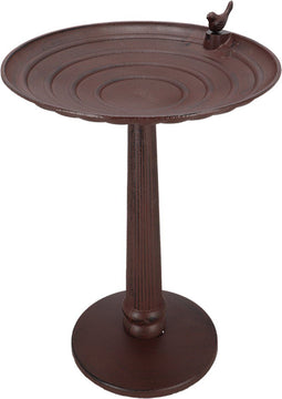 Esschert Design Vogelbad op voet - XXL - Hout - Bruin - Ø 55 cm