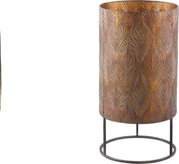 PTMD Lycia Ronde Bloempot - H55 x Ø29 cm - Metaal - Koper