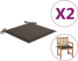 vidaXL - Tuinstoelkussens - 2 - st - 50x50x3 - cm - stof - taupe