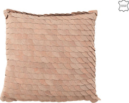 J-Line kussen Schub Vierkant - leer - roze