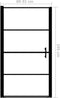 vidaXL - Douchedeur - 91x195 - cm - gehard - glas - zwart