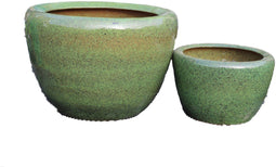 PTMD Madaline Green Glazed Round Ceramic Pot SV2