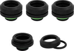 Corsair Hydro X Series XF Hardline Fitting 14mm OD - Zwart (4-pack)
