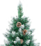 vidaXL - Kerstboom - met - echt - hout - en - sneeuw - smal - 180 - cm - groen