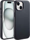 Accezz MagSafe Leather Backcover - iPhone 15 - Echt leer met verhoogde randen - Zwart