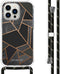 iMoshion Hoesje Geschikt voor iPhone 14 Pro Max Hoesje Met Koord - iMoshion Design Hoesje met Koord - Zwart / Black Graphic