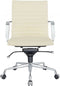 Feel Home - Lage design bureaustoel - Echt leer - Creme