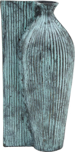 PTMD Choose Bloempot - 19 x 14 x 38 cm - Aluminium - Blauw