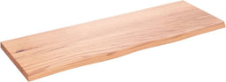 vidaXL - Wastafelblad - 80x30x2 - behandeld - massief - hout - lichtbruin