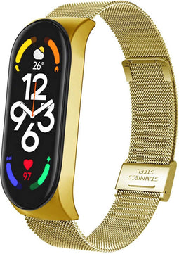 iMoshion Bandje Geschikt voor Xiaomi Mi Band 7 - iMoshion Milanees vouwband met inkliksysteem - goud