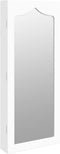 vidaXL - Sieradenkast - met - spiegel - wandgemonteerd - 37,5x10x90 - cm - wit