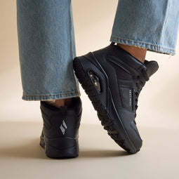Skechers Uno-High Regards - Hoge Sneakers - Synthetisch - Zwart