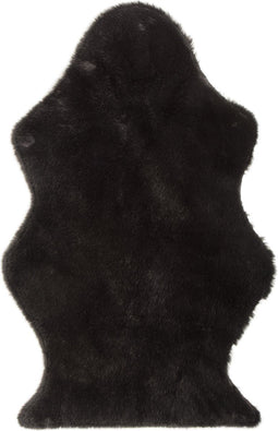 J-Line tapijt Schaap - nepbont - zwart