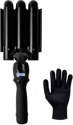 VAIVE Professionele Wafeltang - Golvenkrultang - Keramische coating - Zwart