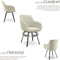 tectake® Draaibare Eetkamerstoel Alicon - Stijlvol Design - Comfortabele Bekleding - Beige (set van 2)