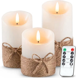 O'DADDY® LED Kaarsen - Elektrische Kaarsen met Bewegende Vlam en Afstandsbediening - Warm Wit Licht (set van 3)
