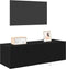 vidaXL - TV - Wandkast - met - LED - Verlichting - Zwart - Eik - 100x35x31 - cm