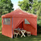vidaXL - Partytent - inklapbaar - pop-up - met - 4 - zijwanden - terracottakleurig