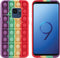 iMoshion Hoesje Geschikt voor Samsung Galaxy S9 Hoesje Siliconen - iMoshion Pop It Fidget Toy - Pop It hoesje - Rainbow